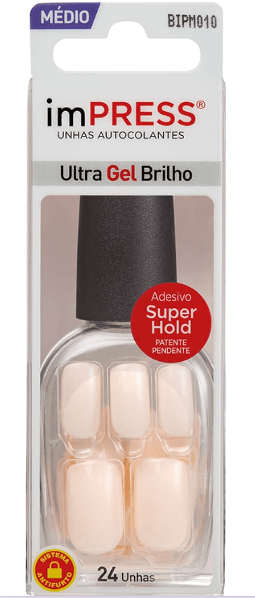Unhas Autocolantes Impress BIPM015BR Natural 24 Unhas Kiss Ny Unha Kiss Ny Impress Colônia M Hal Bipm015Br - Kiss