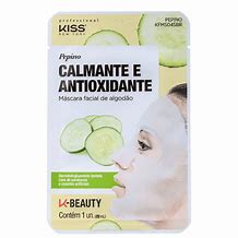 Máscara Facial de Algodão Pepino 20ml Kiss Ny Máscara facial Kiss New York Pepino 20ml