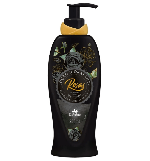 Loção Hidratante Corporal Rosas Negras Perfumada 300 ml Davene Locao Rosas Negras 300Ml