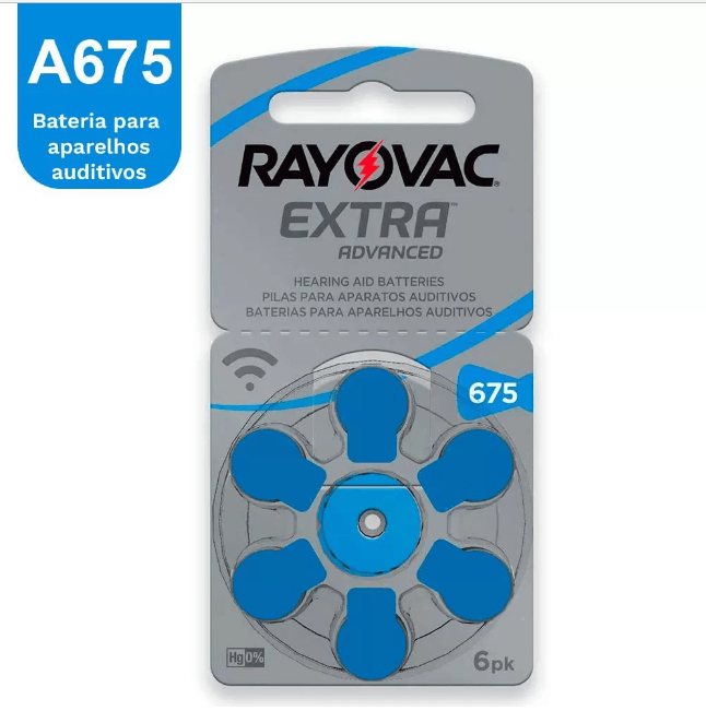 Bateria auditiva Extra Advanced 675 6 unidades 1,45V Rayovac