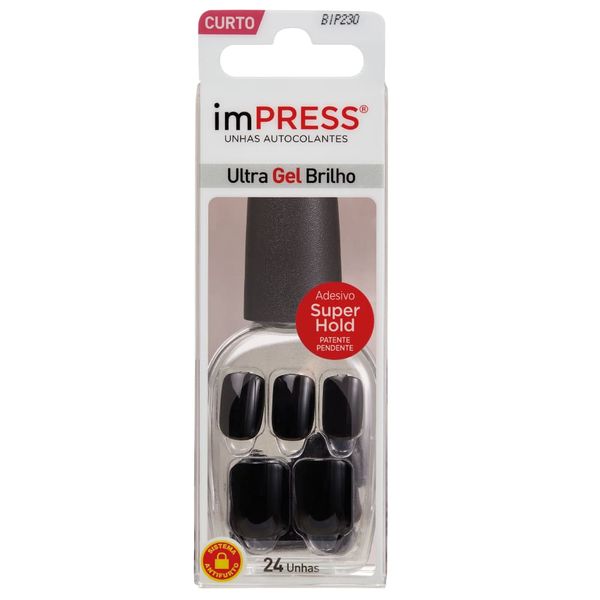 Unha Postiça Autocolante Fresh Start Preto 24 Unidades Impress Unha Au/Co Impress T/App Fbip230 - Impress