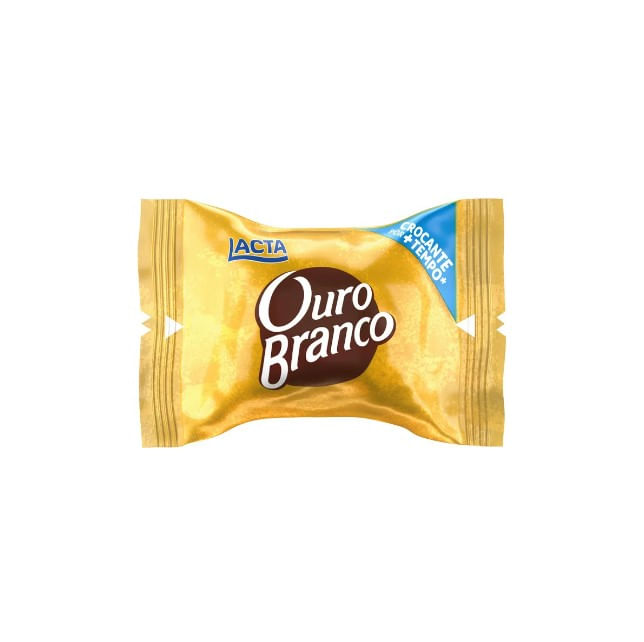 Bombom Ouro Branco 20g Chocolate Branco com Wafer Crocante e Castanha-de-Caju Lacta