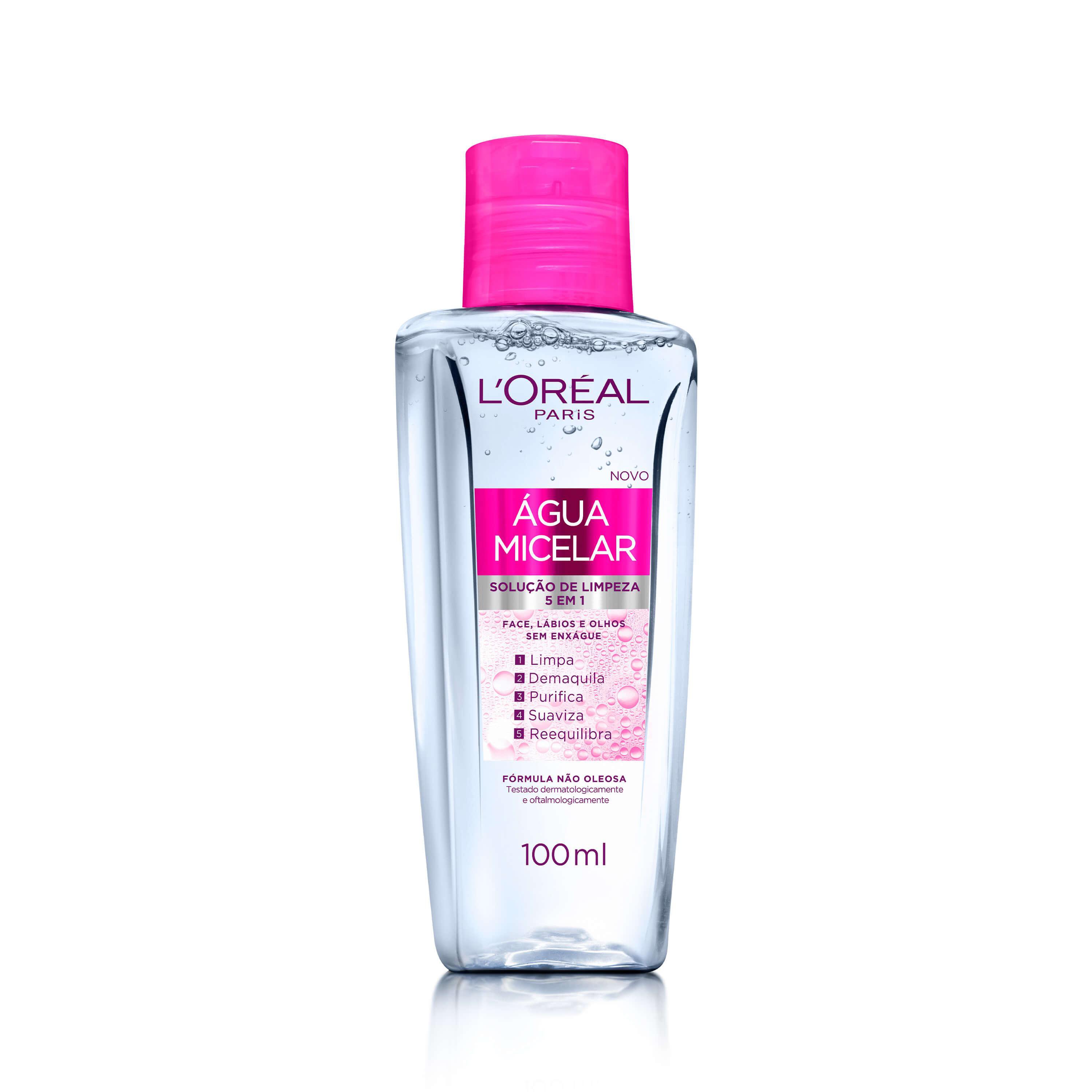 Água Micelar Solução de Limpeza 5 em 1 100ml L'Oreal – Para Todos os Tipos de Pele