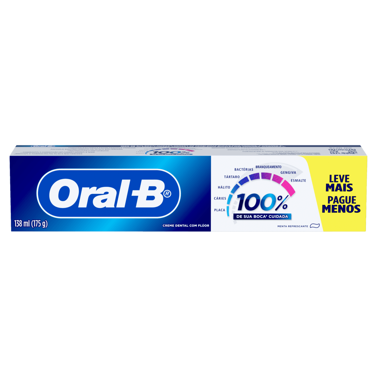 Creme Dental Oral-B 100% Menta Refrescante 175g