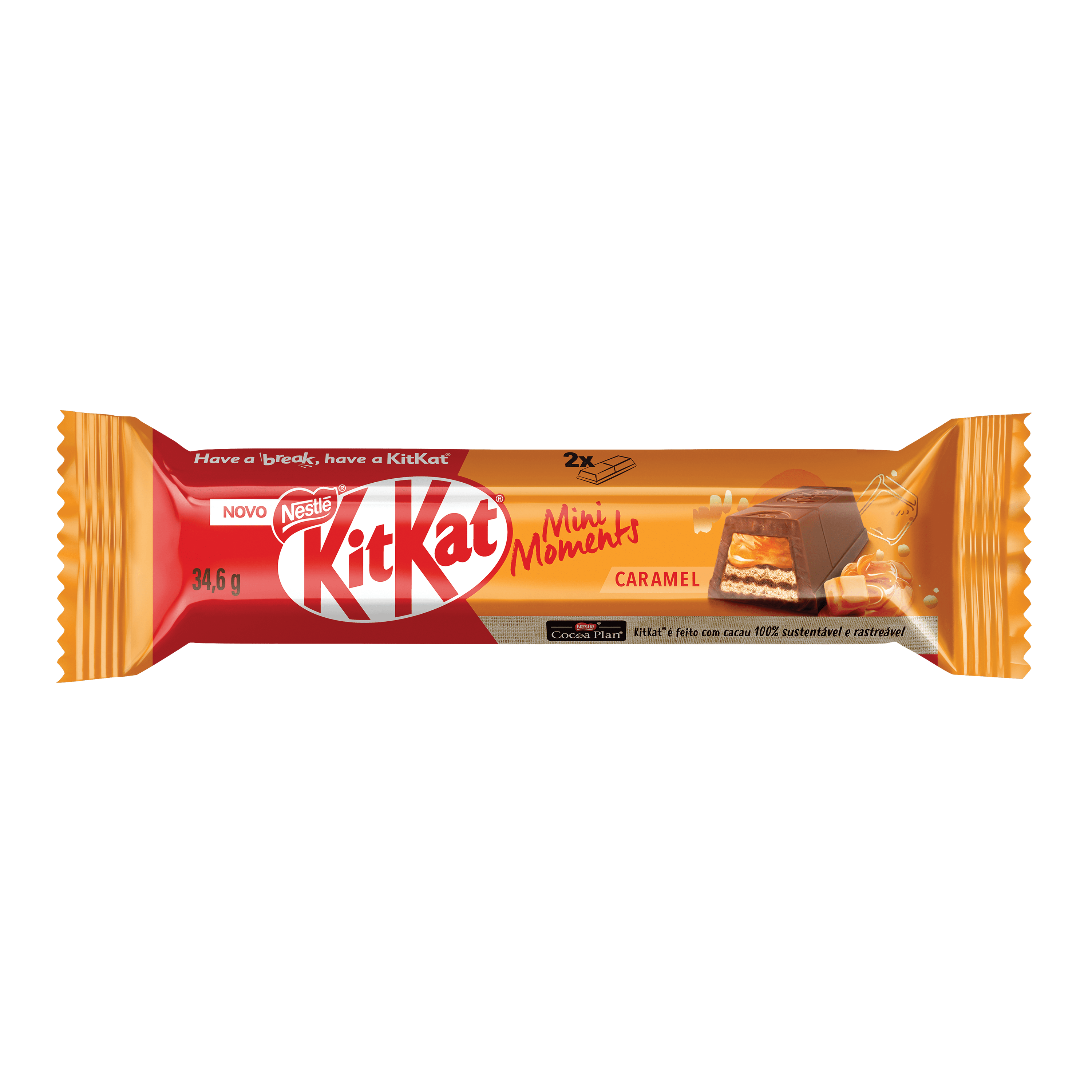 Chocolate KitKat Mini Moments Caramelo 34,6g Nestlé C/12