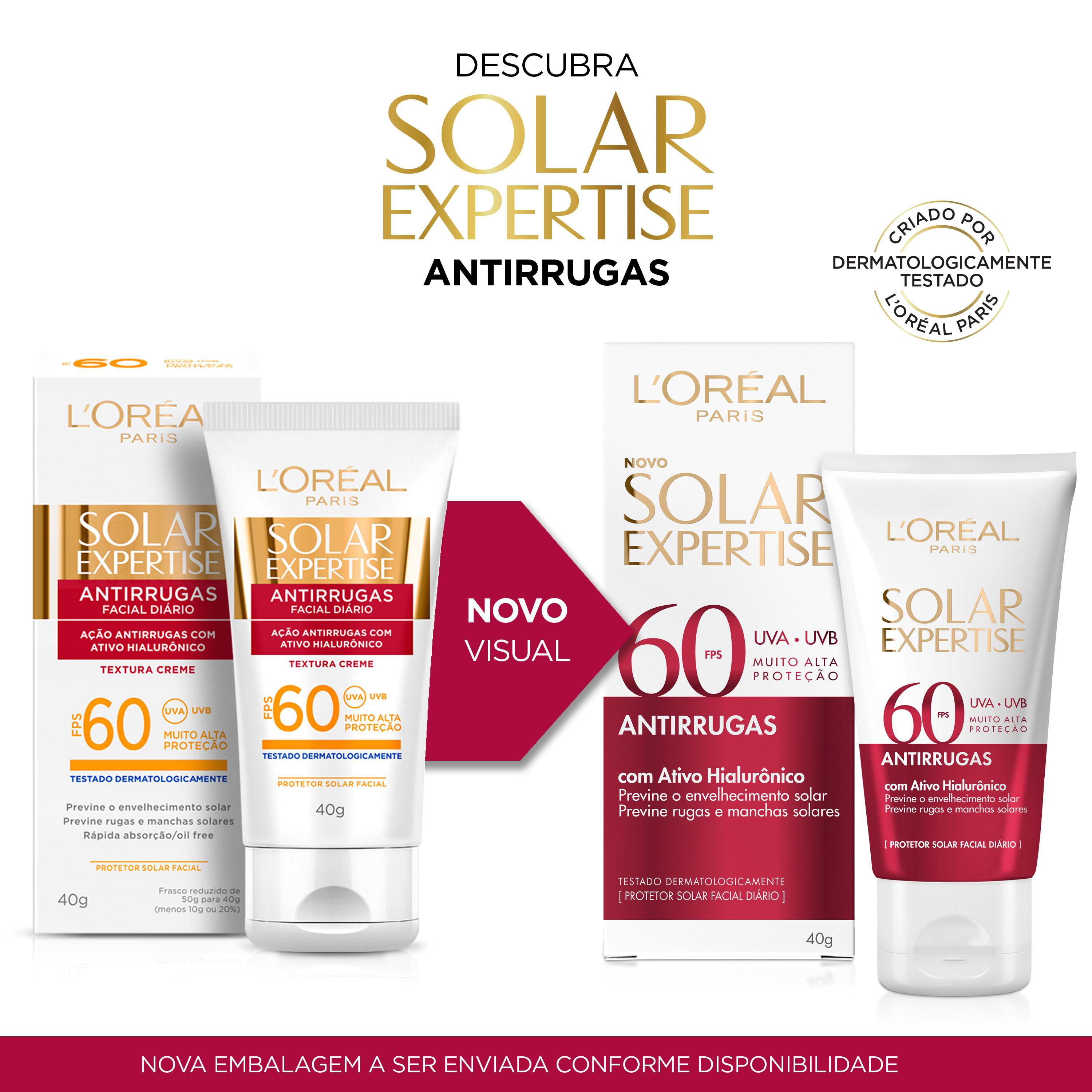 Protetor Solar Facial L'Oréal Paris Solar Expertise Antirrugas - FPS60 - 40g - Imagem 2