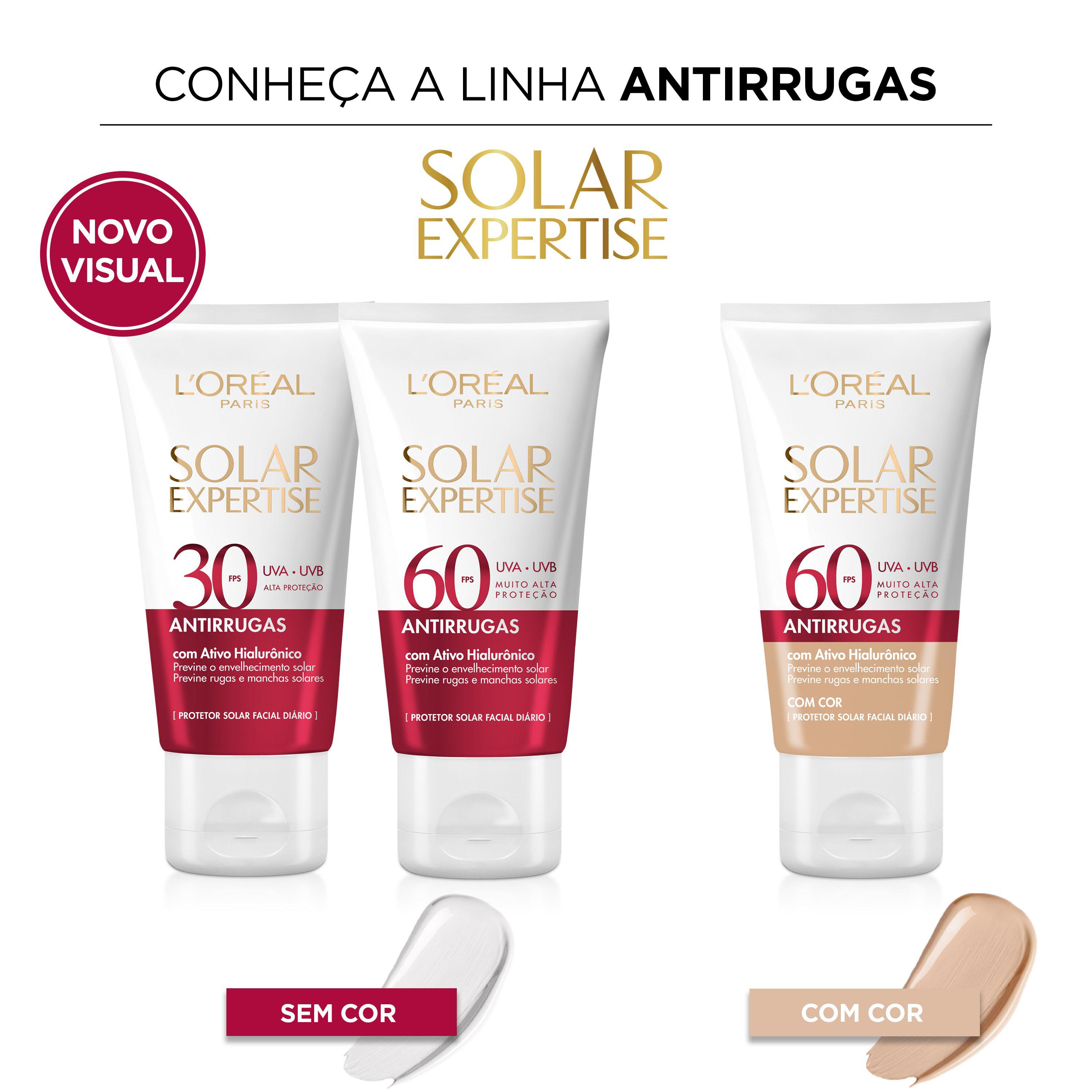 Protetor Solar Facial L'Oréal Paris Solar Expertise Antirrugas Com Cor FPS 60, 40g - Imagem 6