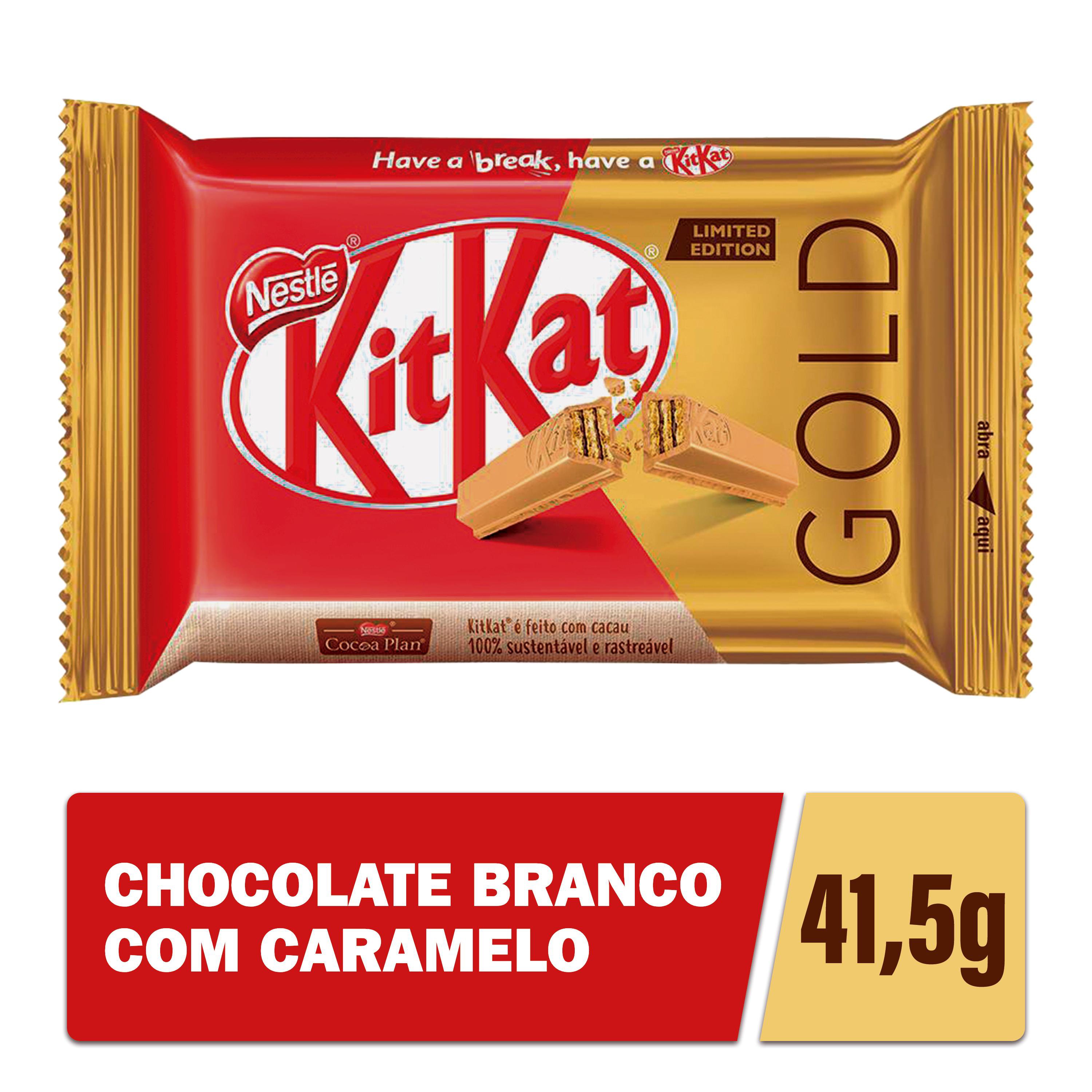 Chocolate KitKat 4 Fingers Gold 41,5g Chocolate Branco com Caramelo Nestlé