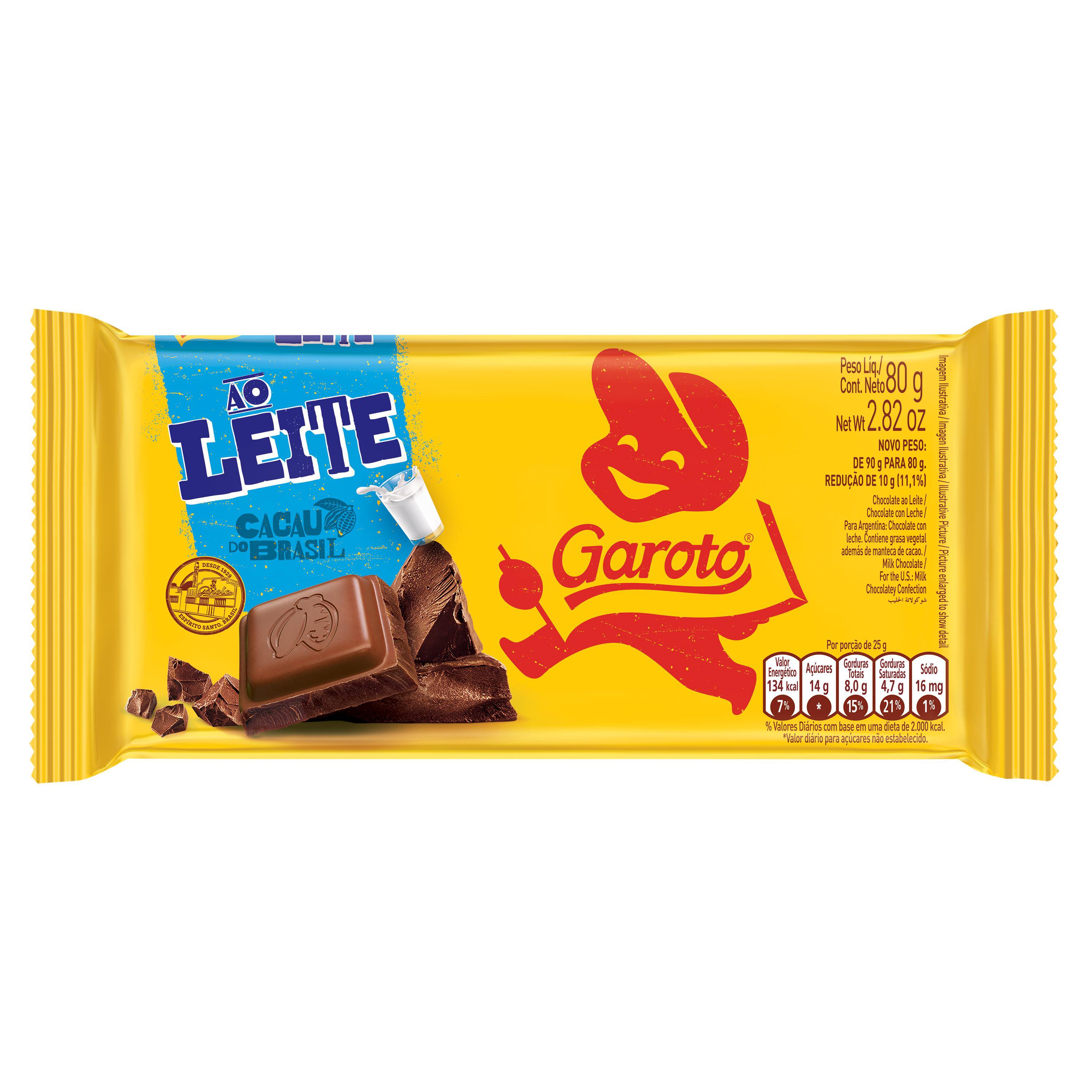 Chocolate ao Leite GAROTO Tablete 80g - Imagem 2