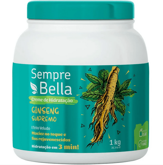 Creme de Hidratação Ginseng Supremo Efeito Veludo 1kg SempreBella Creme de Hidratação SempreBella Ginseng Supremo 1kg