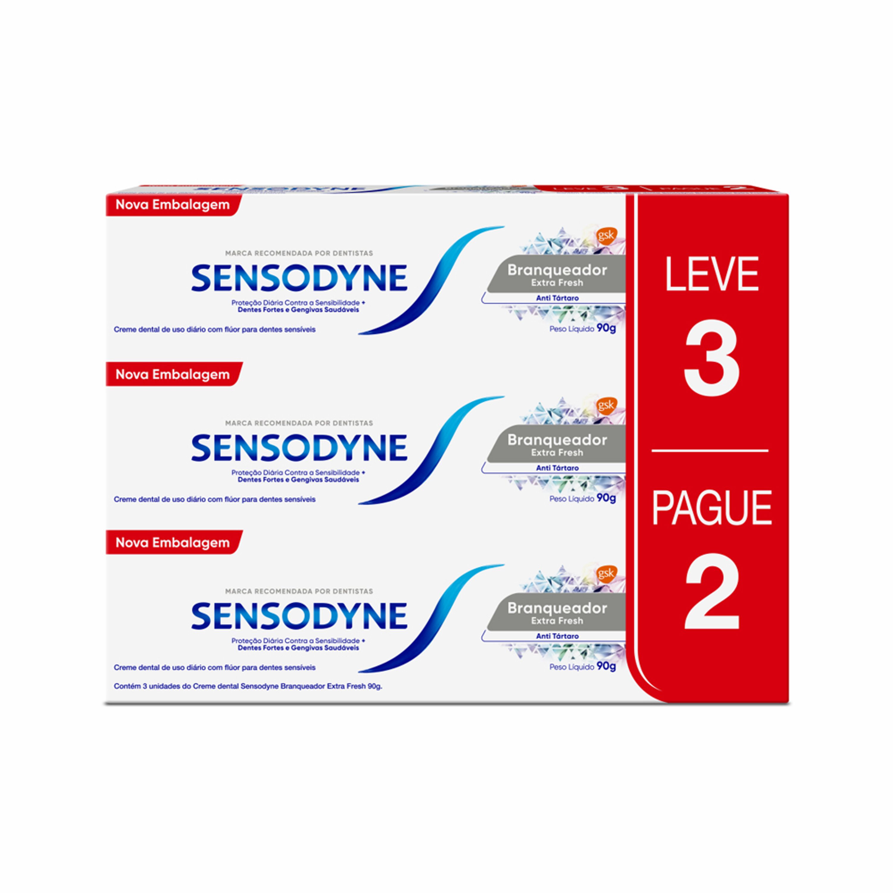 KIT CR DENT SENSODYNE BRANQ EF 90G L3P2 - Imagem 2