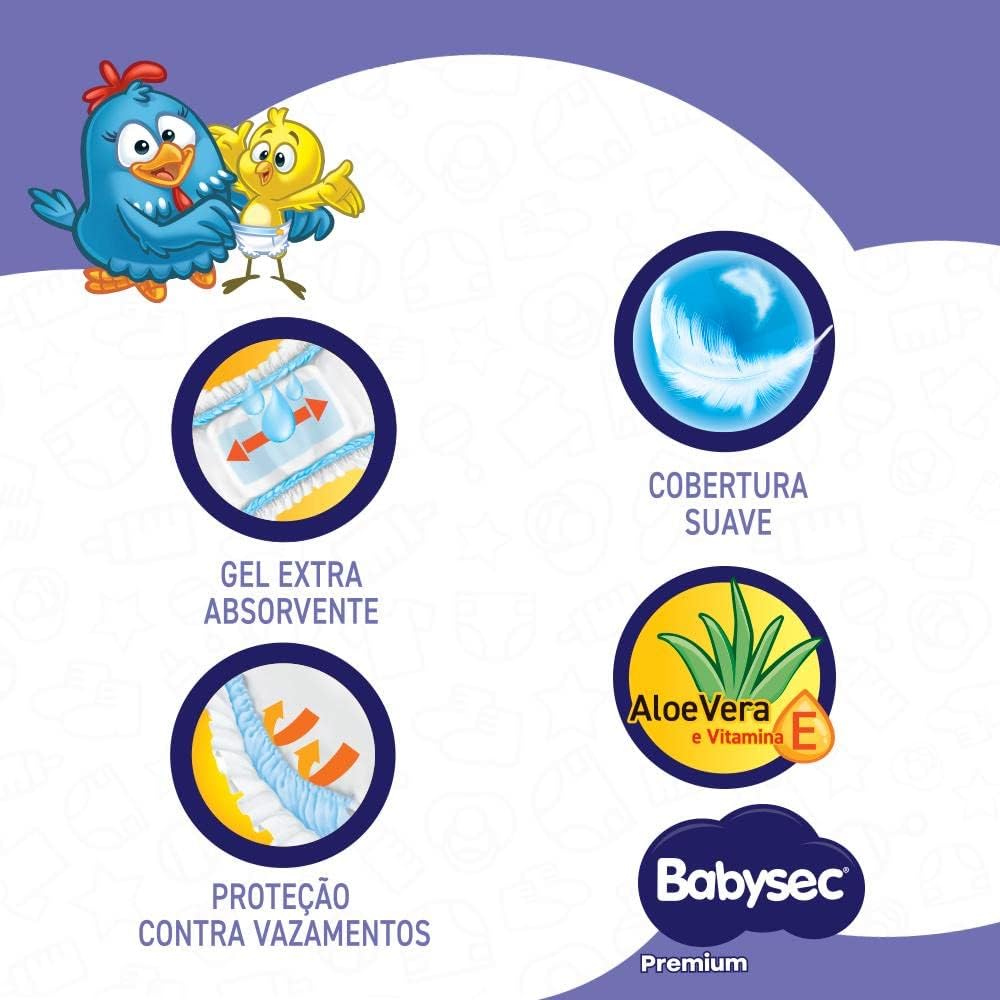 Babysec Fralda Premium P 20 unidades - 12h Gel Extra Absorvente Aloe Vera Vitamina E - Imagem 3