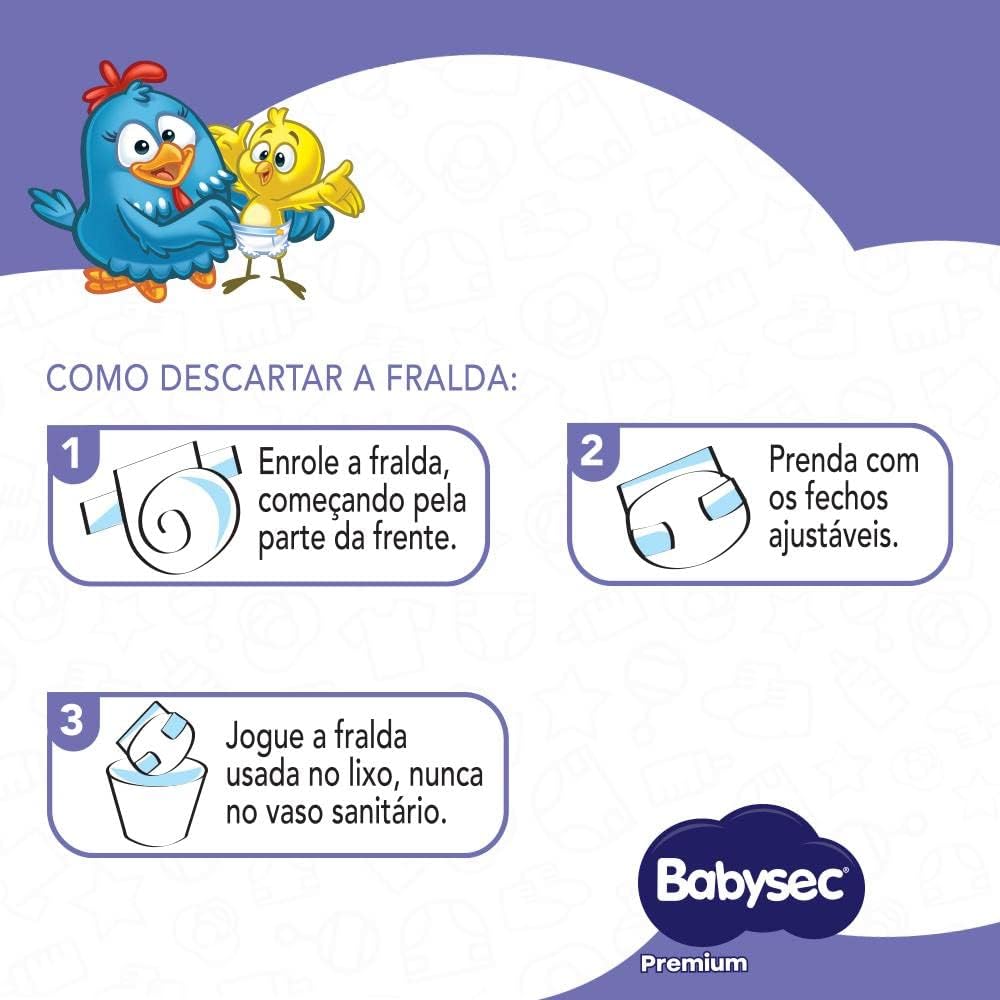 Babysec Fralda Premium P 20 unidades - 12h Gel Extra Absorvente Aloe Vera Vitamina E - Imagem 5