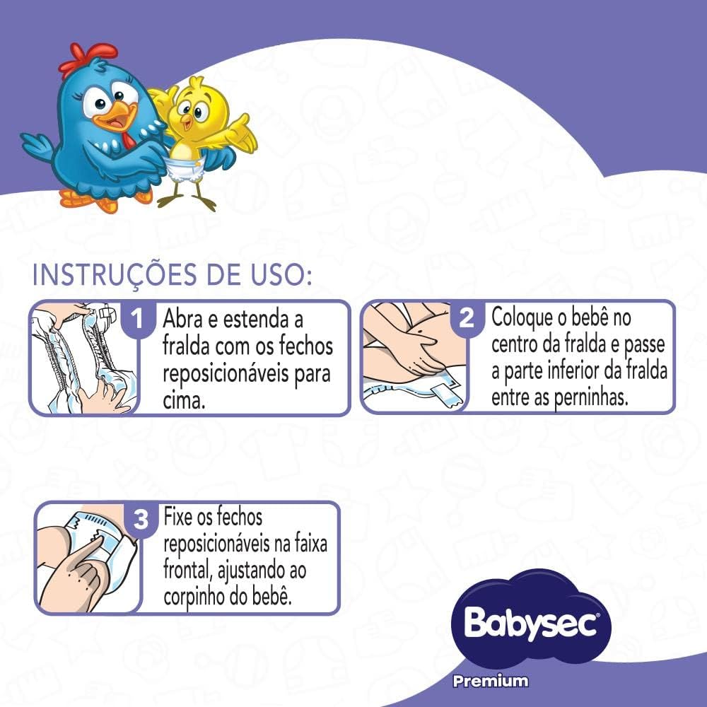 Babysec Fralda Premium P 20 unidades - 12h Gel Extra Absorvente Aloe Vera Vitamina E - Imagem 6