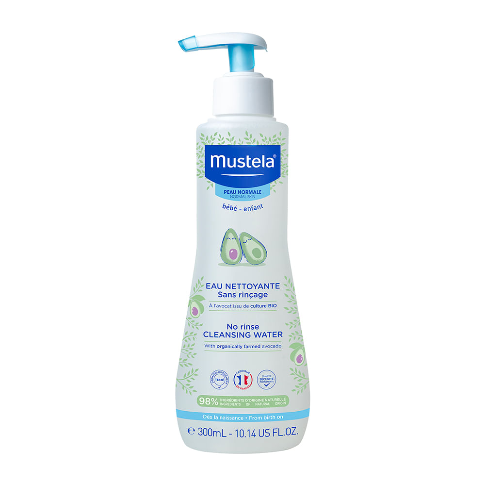 Água de Limpeza Sem Enxágue Mustela Bebê Pele Normal - 300ml