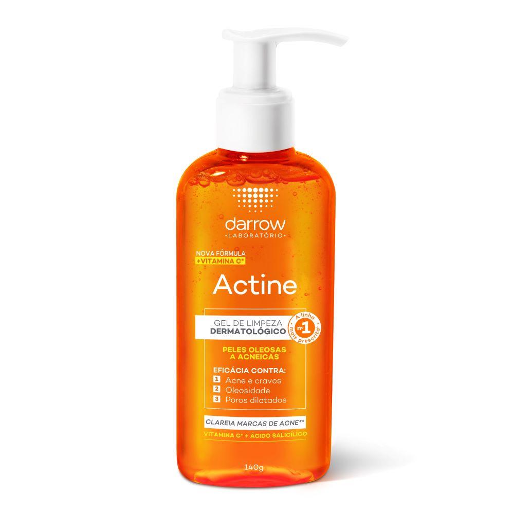 Gel de Limpeza Facial Actine Laranja Translúcido 140g Darrow