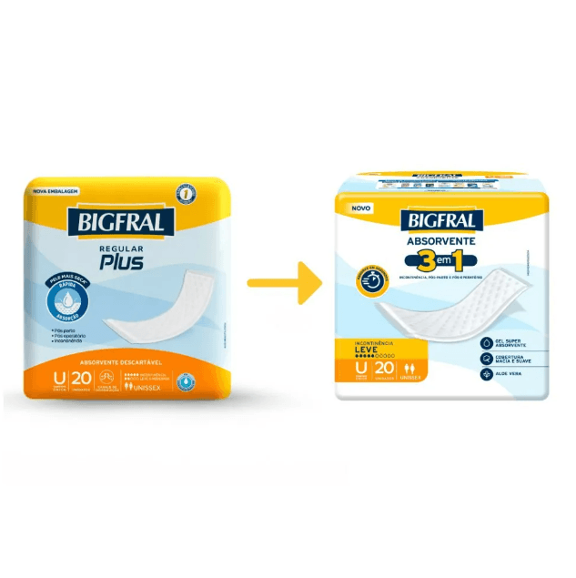 Absorvente Geriátrico Bigfral 3 em 1 - 20 unidades - Imagem 2