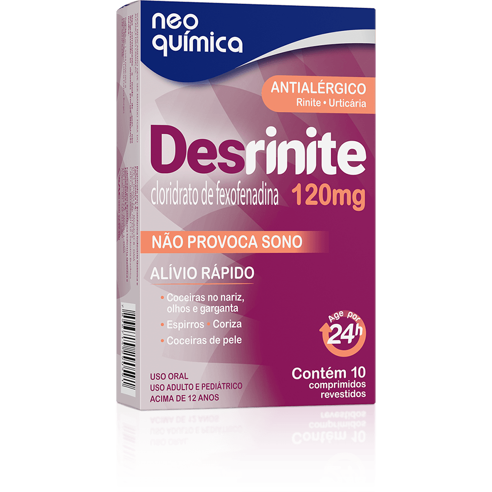 Antialérgico Cloridrato De Fexofenadina Neo Química 120Mg Comprimido 10 Unidades