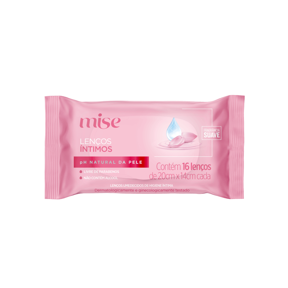 Lenços Umedecidos Íntimos Mise Suave - 16 unidades