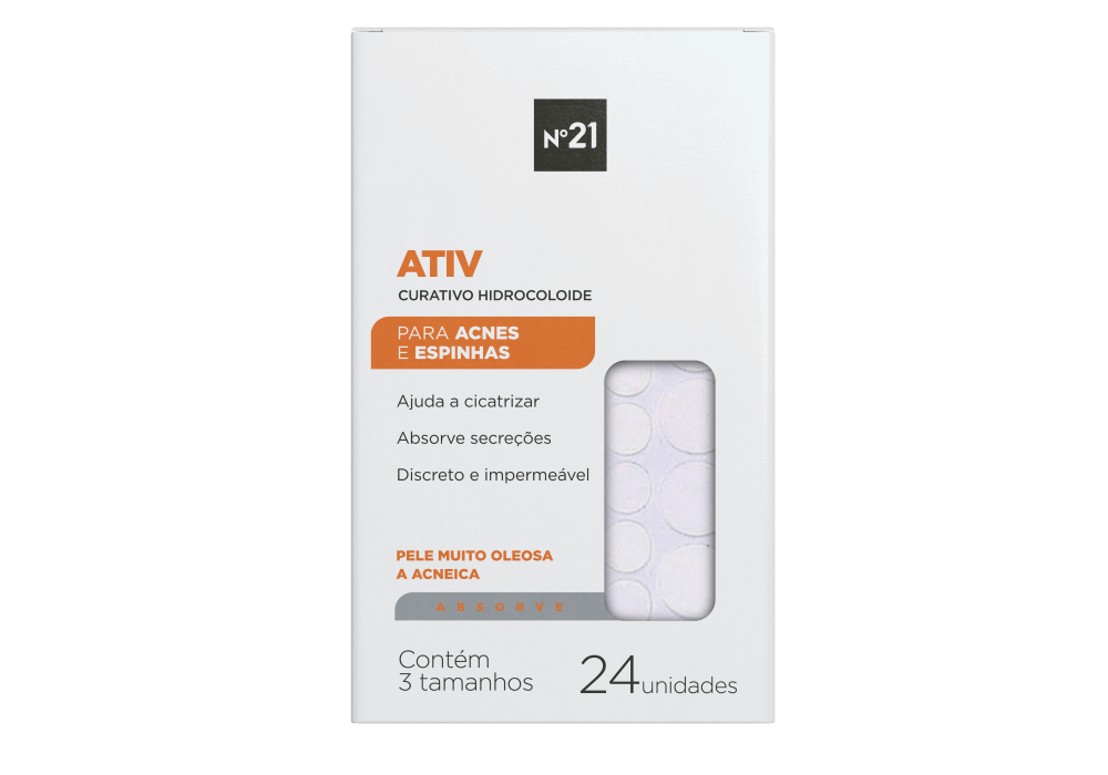 Ativ Curativo Hidrocoloide N°21 Acnes e Espinhas - 24 unidades