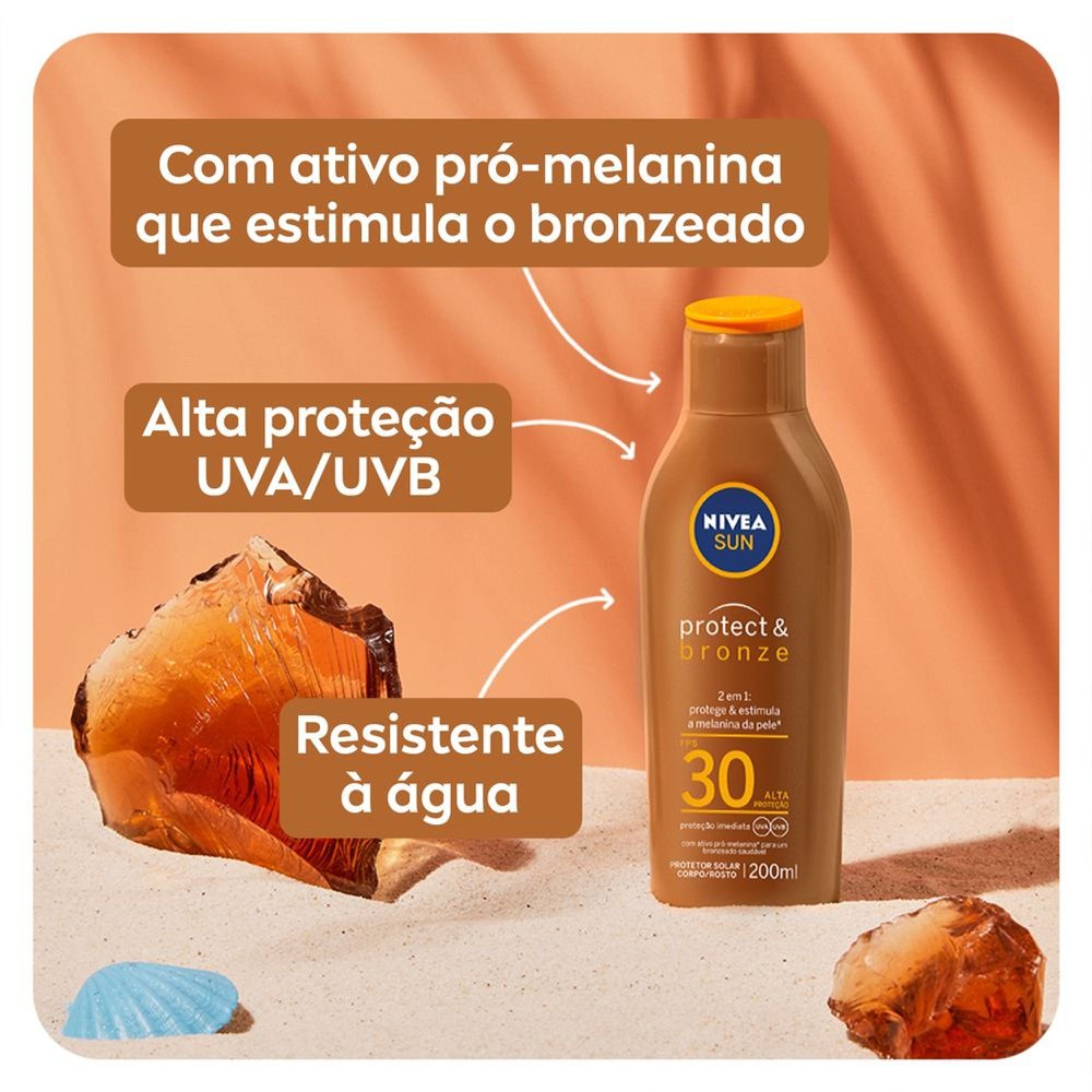 NIVEA SUN Protetor Solar Protect & Bronze FPS 30 200ml - Imagem 3