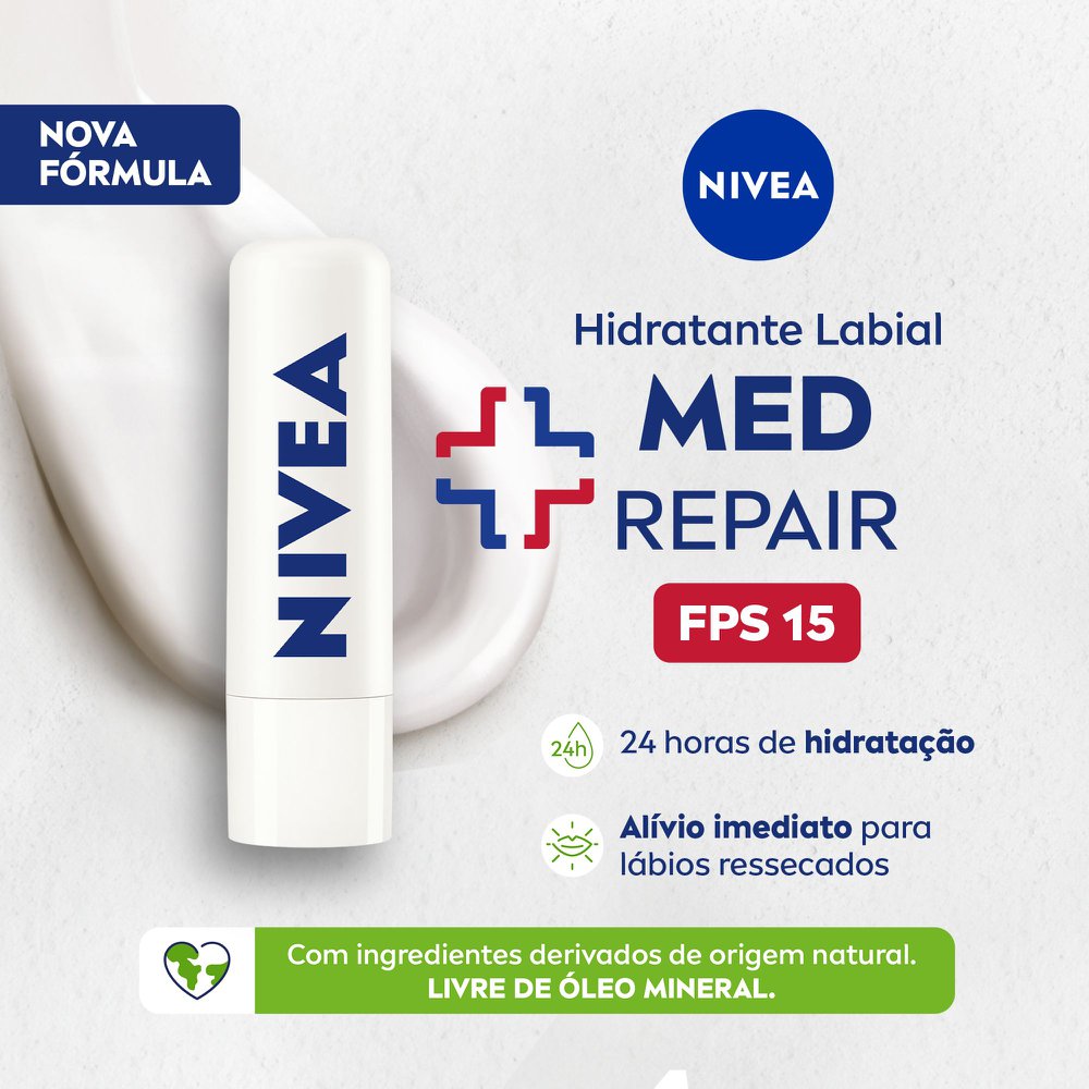 Protetor Labial Nivea Med Repair - FPS15 - 4,8g - Imagem 2
