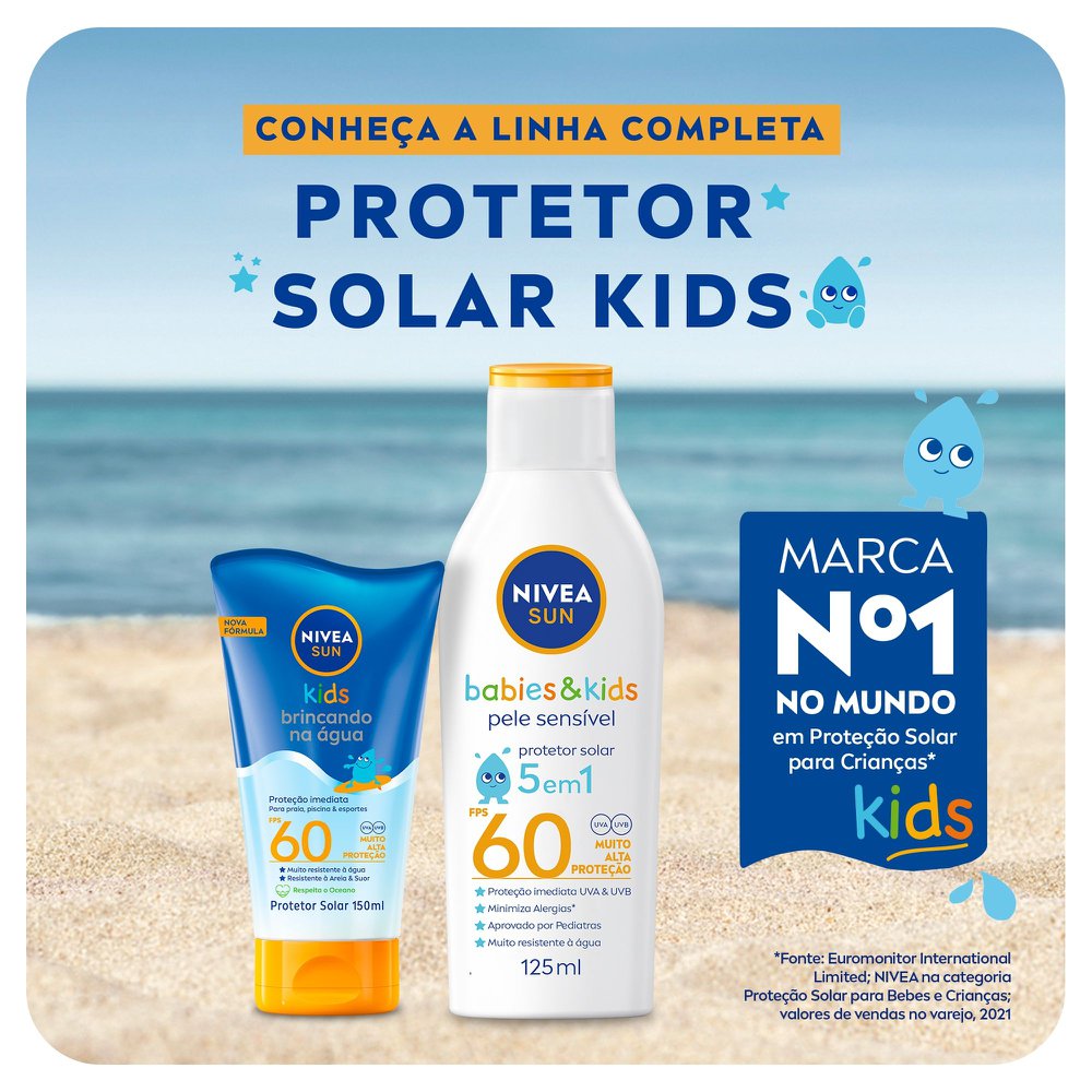 NIVEA SUN Protetor Solar Kids & Babies Pele Sensível FPS 60 125ml - Imagem 11