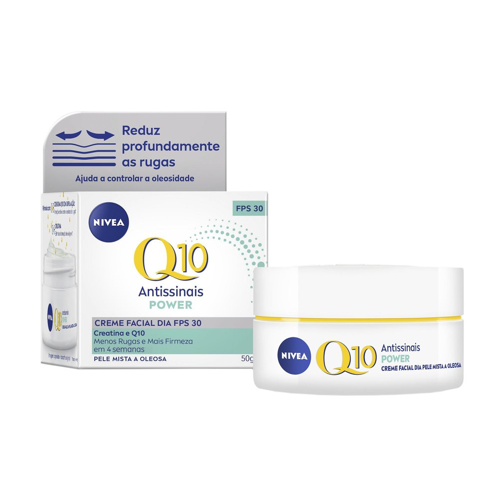 NIVEA Creme Facial Antissinais Q10 Power Dia FPS 30 Pele Mista a Oleosa 50g