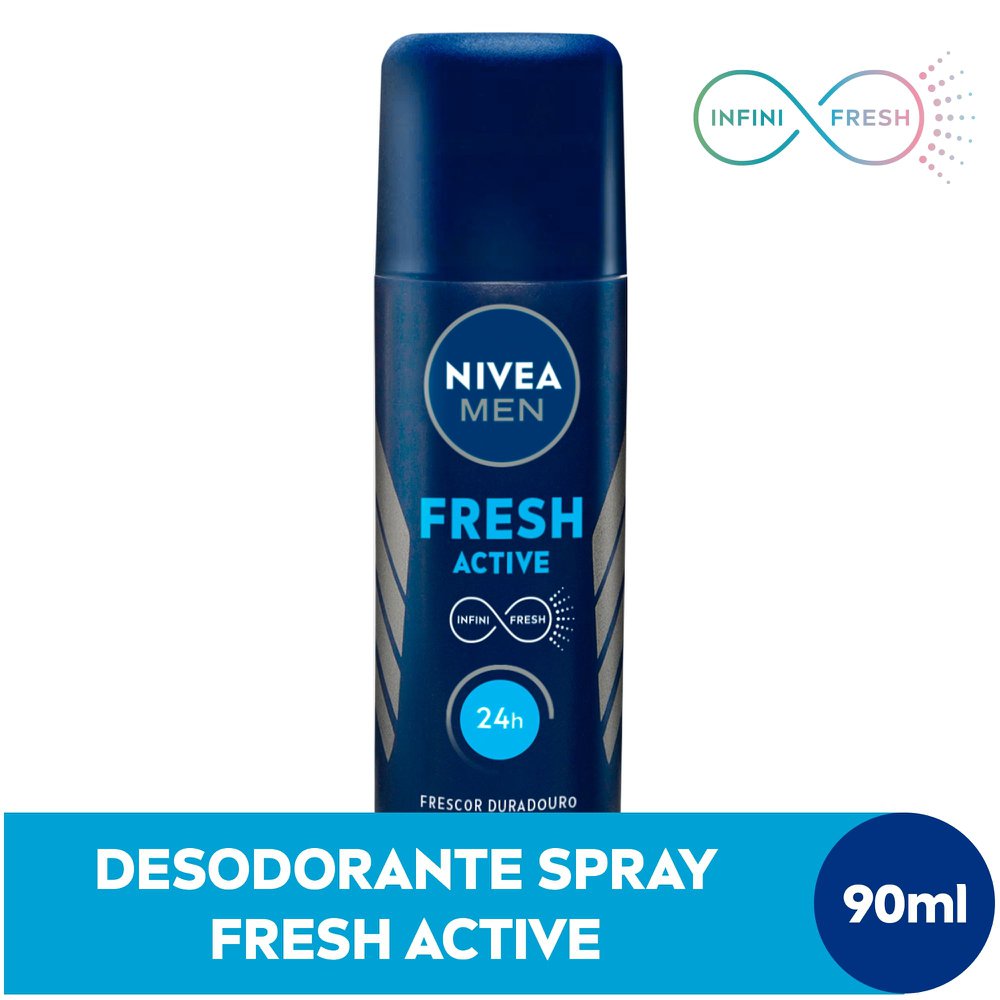 Desodorante Antitranspirante Spray Nivea Men Fresh Active - 90ml - Imagem 2