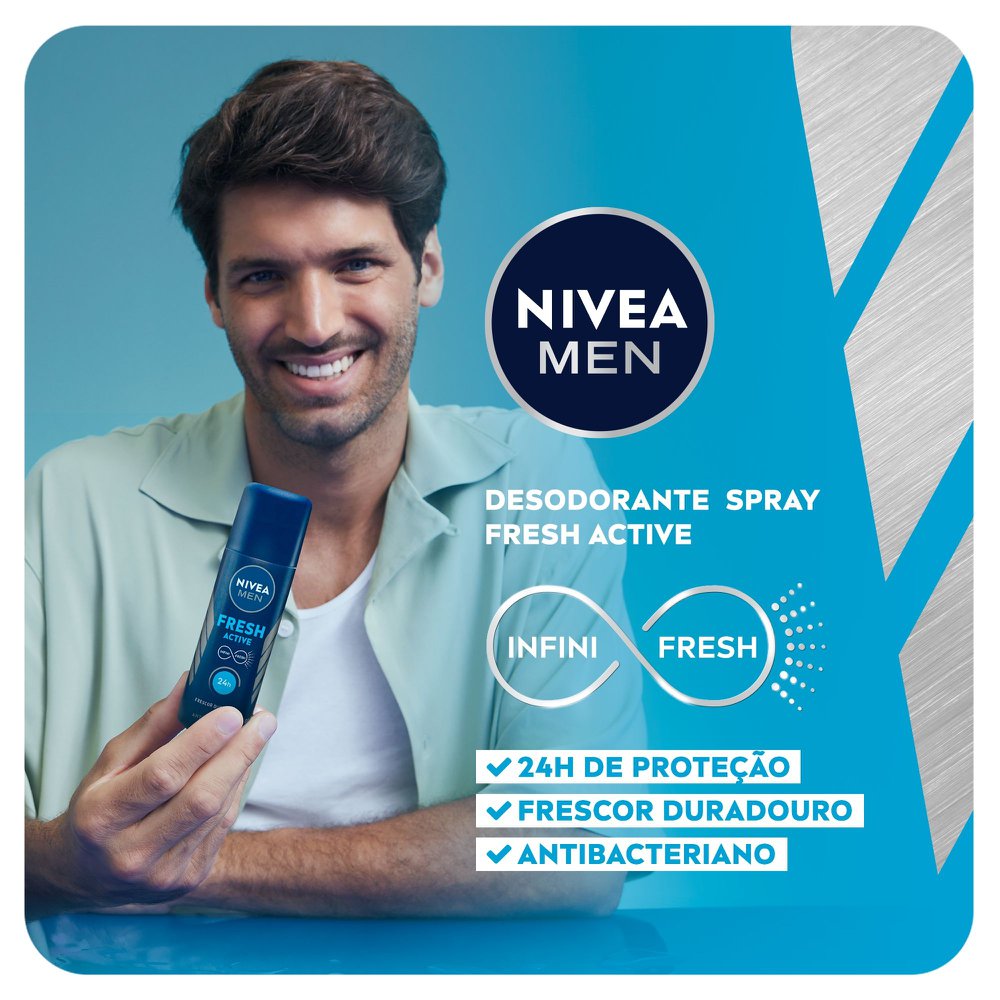 Desodorante Antitranspirante Spray Nivea Men Fresh Active - 90ml - Imagem 3