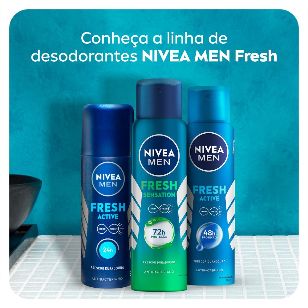 Desodorante Antitranspirante Spray Nivea Men Fresh Active - 90ml - Imagem 8