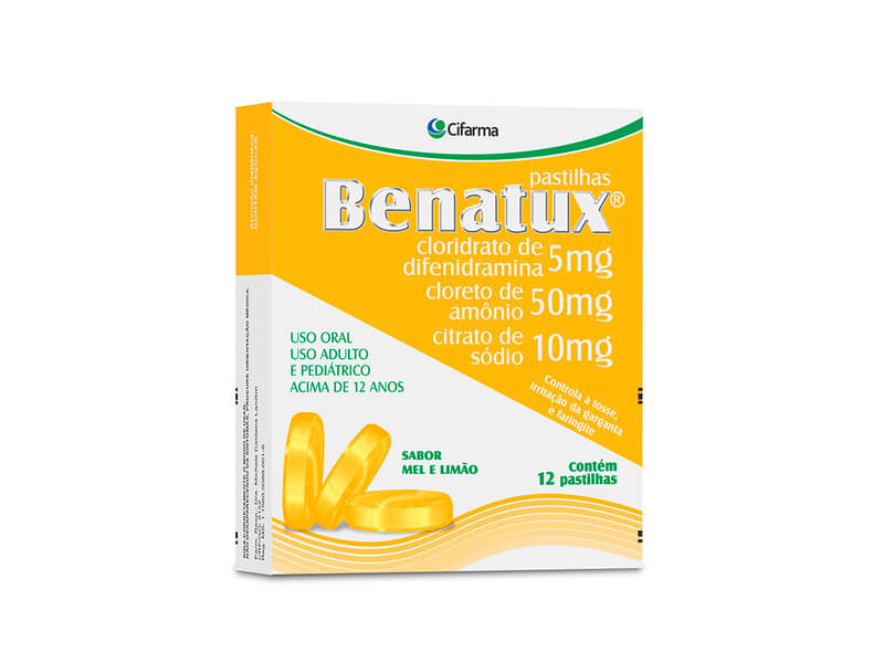 Pastilhas Para Garganta Benatux Mel E Limão 12 Unidades