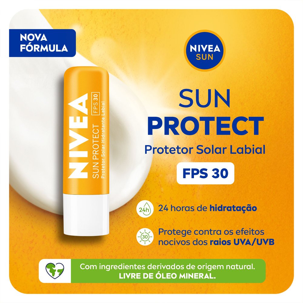 Protetor Labial Nivea Sun Protect Fps30 Stick 4,8G - Imagem 3