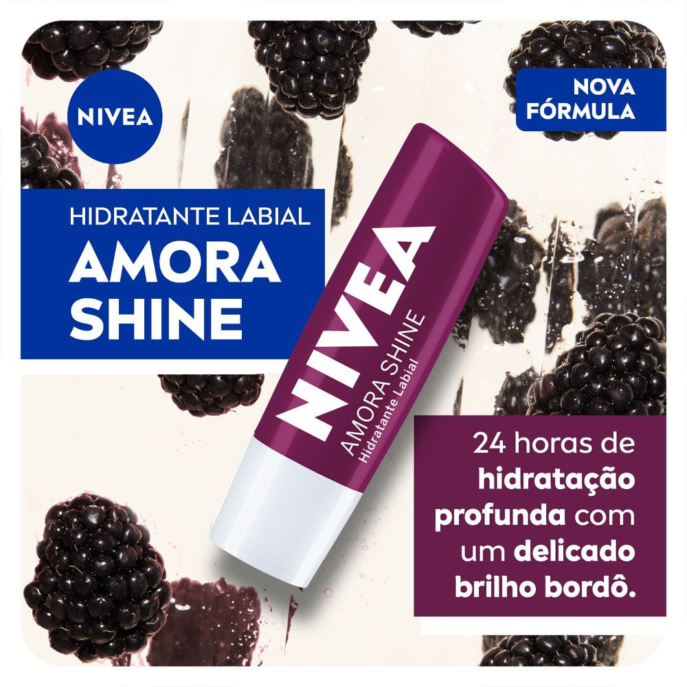 Hidratante Labial Nivea - Amora Shine - 4,8g - Imagem 3