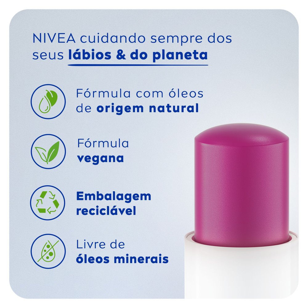 Hidratante Labial Nivea - Amora Shine - 4,8g - Imagem 5