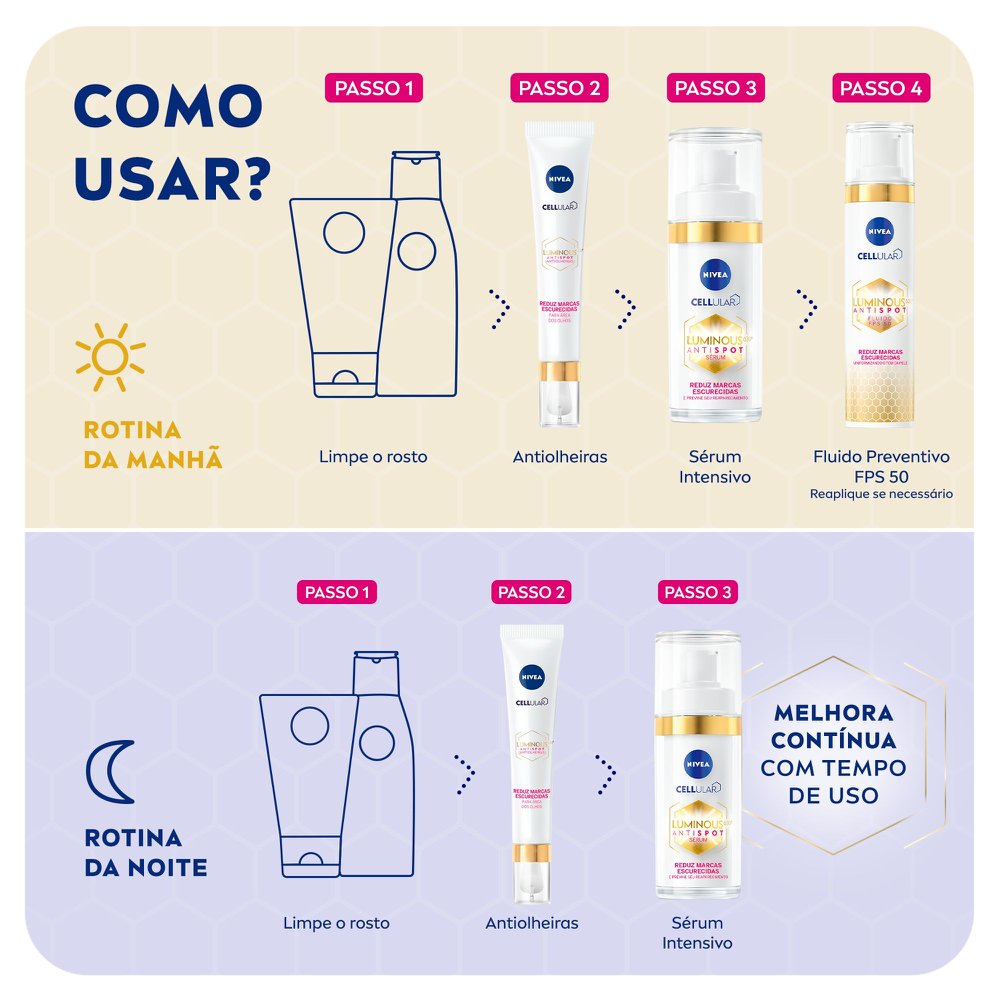 NIVEA Uniformizador Facial Cellular Luminous 630 Antiolheiras 15ml - Imagem 7