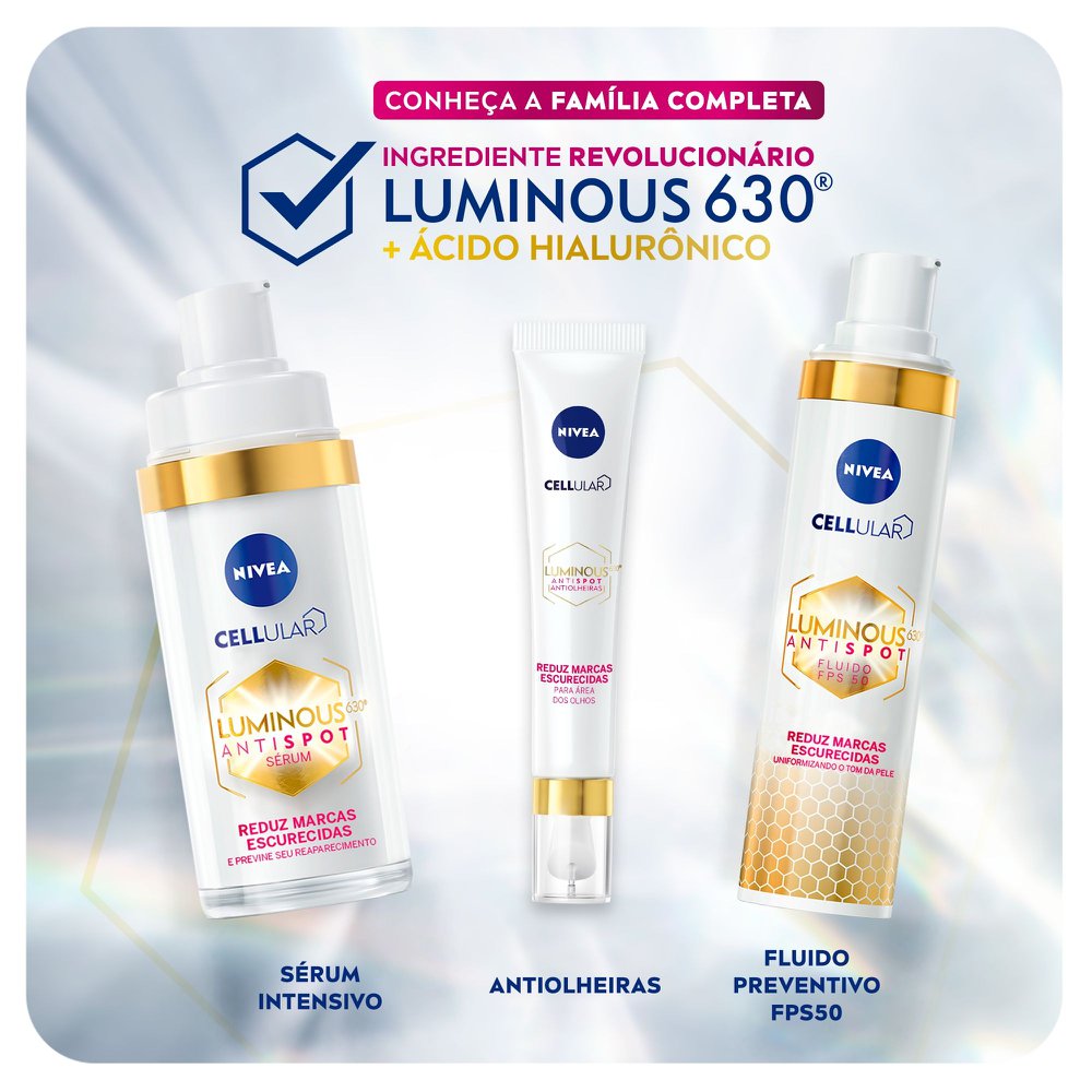 NIVEA Uniformizador Facial Cellular Luminous 630 Antiolheiras 15ml - Imagem 9