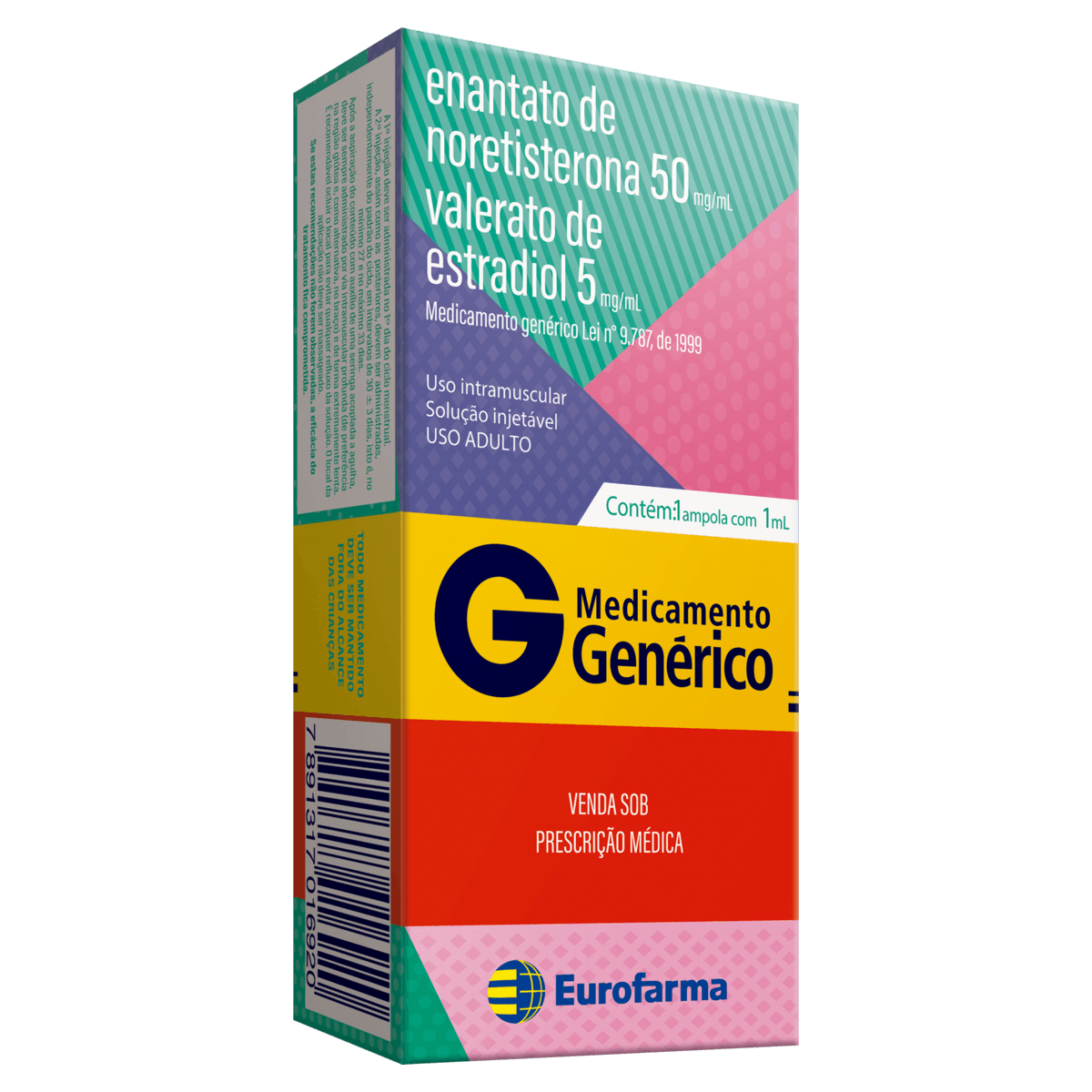 Enantato De Noretisterona + Estradiol 50+5Mg 1Ml Injetável Eurofarma