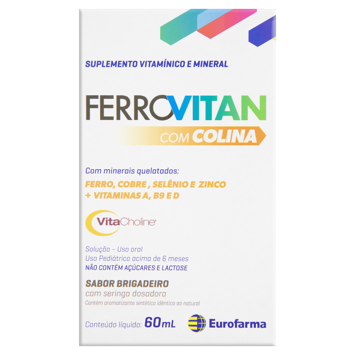 Suplemento Brigadeiro Ferrovitan Caixa 60ml + Seringa Dosadora