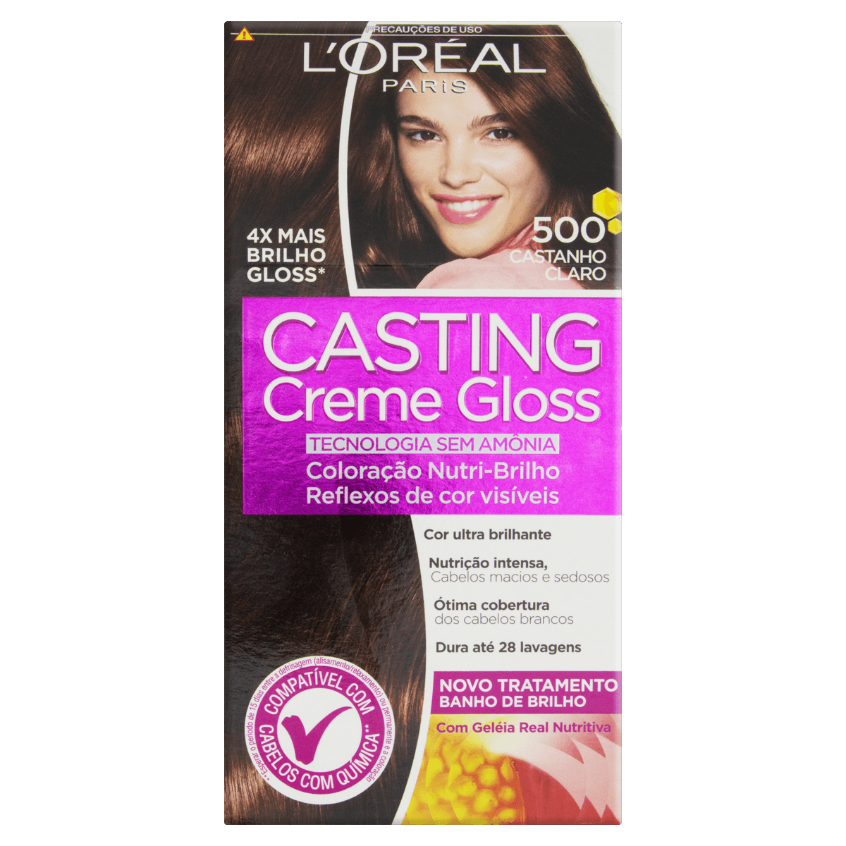 Kit Coloração Creme 500 Castanho Claro L'oréal Paris Casting Gloss