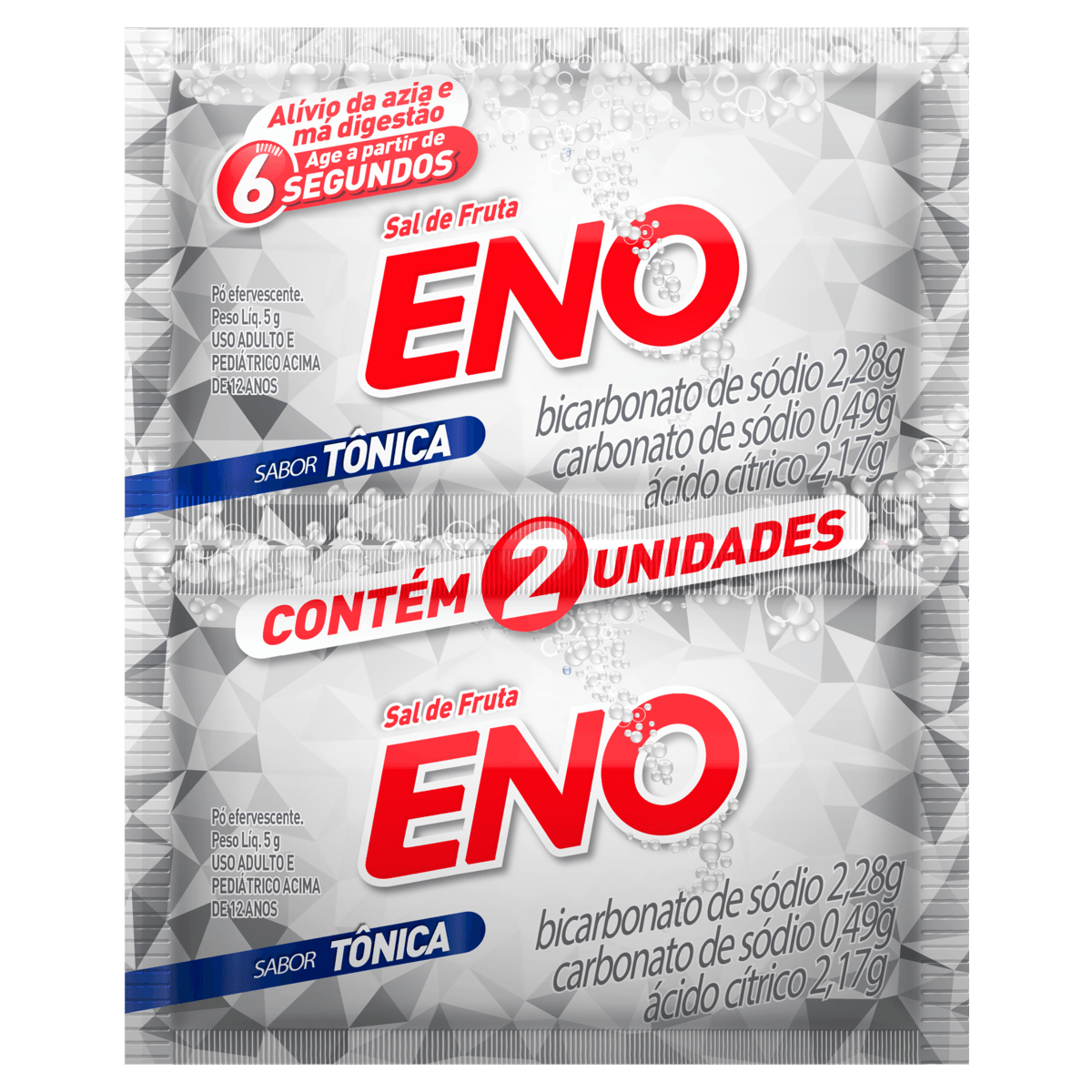 Antiácido Sal de Fruta Eno 300g Pó Efervescente 30 Unidades