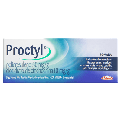 Pomada Hemorroidal Takeda Proctyl 30g + 10 Aplicadores - Takeda