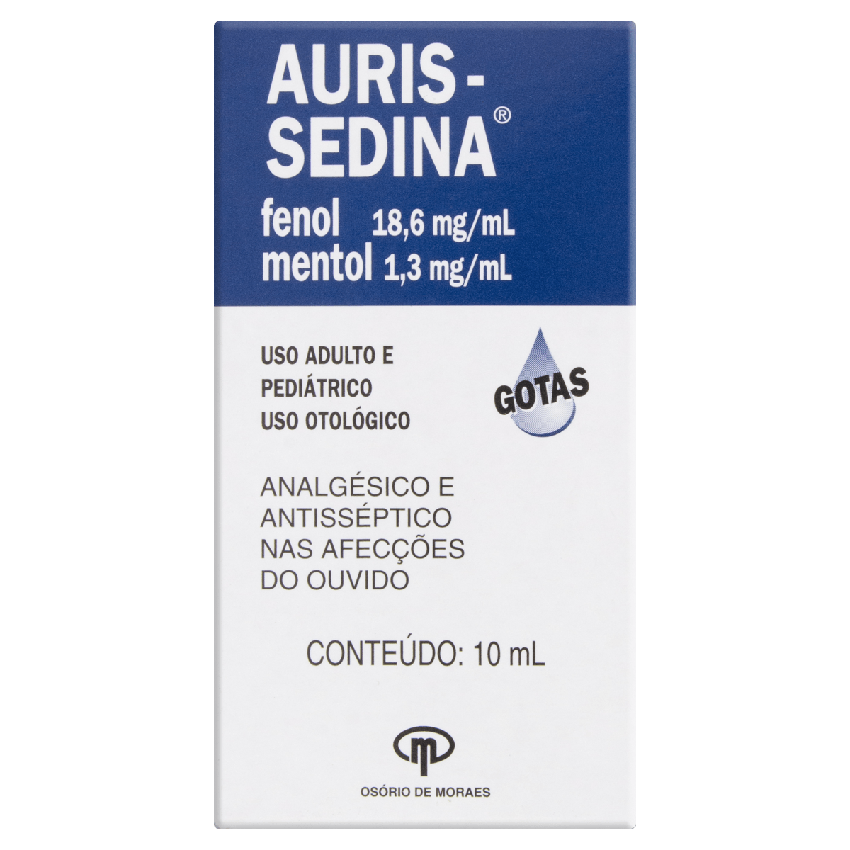 Auris-Sedina 18,6 + 1,3mg Solução Oto Gotas 10ml