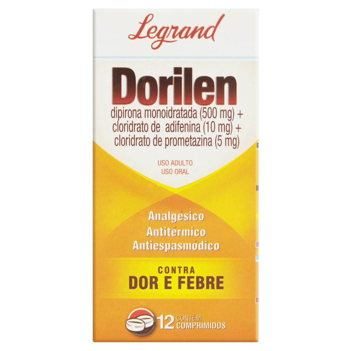 Dorilen 500Mg + 10Mg + 5Mg 12 Comprimidos