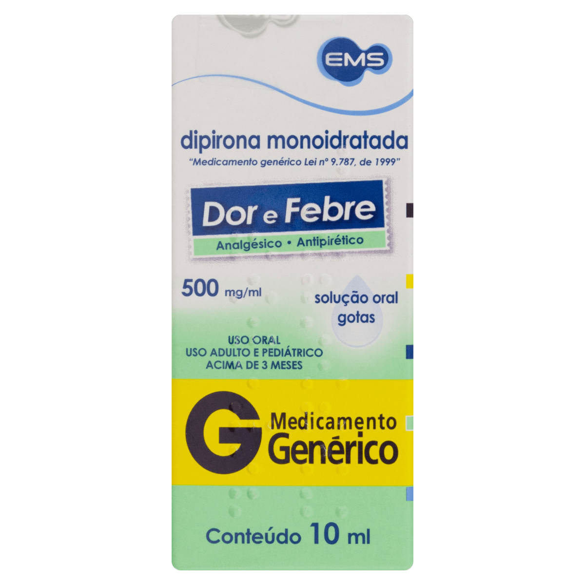 Dipirona Sódica 500Mg Gotas 10Ml - Ems