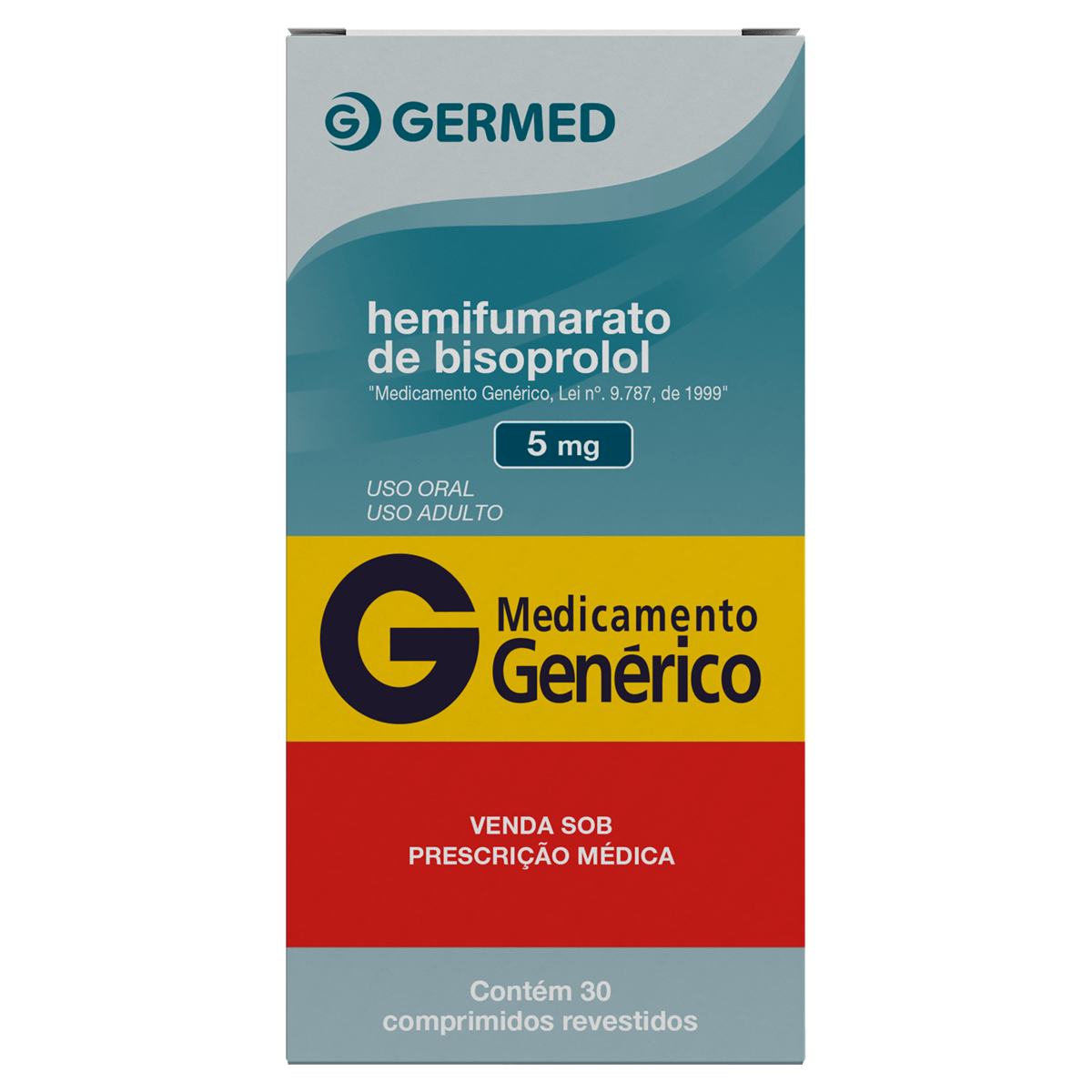 Hemifumarato de Bisoprolol Merck 5mg Comprimido 30 Unidades