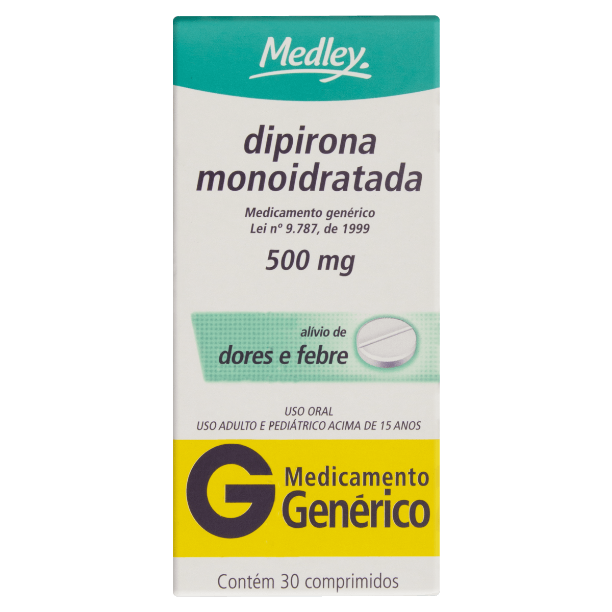 Dipirona 500Mg 30 Comprimidos - Medley