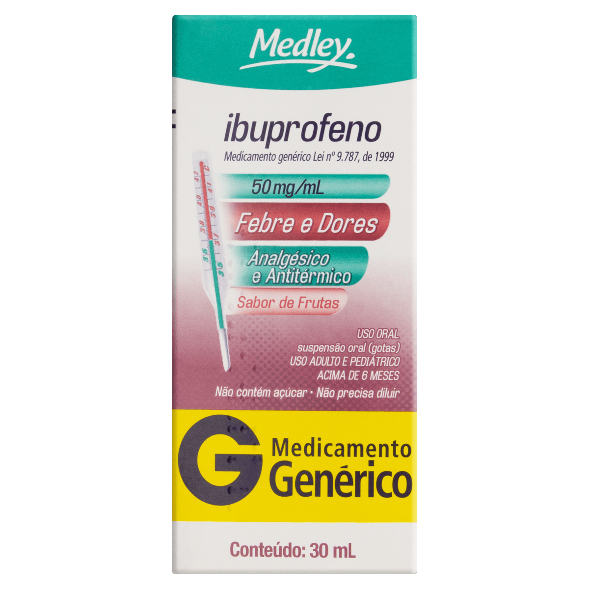 Ibuprofeno 50mg - Gotas - Genérico Medley - 30ml