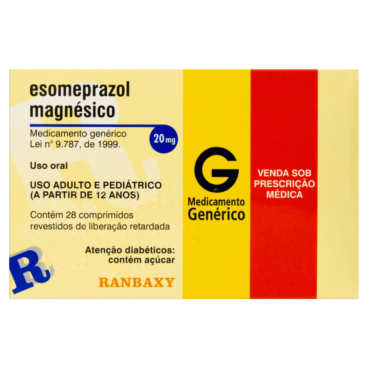 Esomeprazol Magnésico Ranbaxy 20Mg Comprimido 28 Unidades