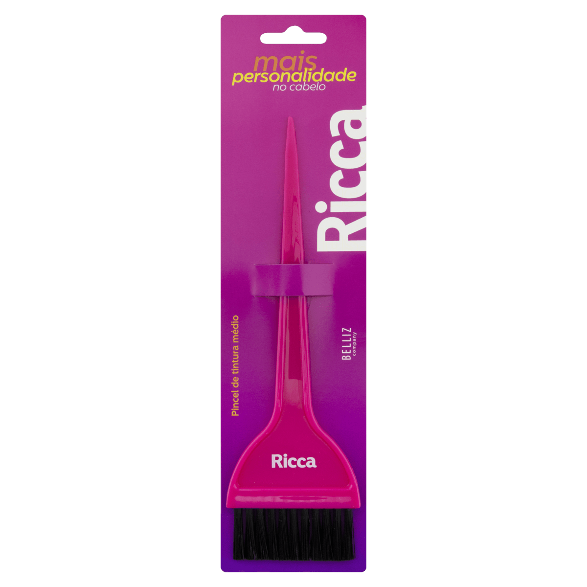 Pincel Tintura Ricca Médio Rosa/Preto 1un Ricca